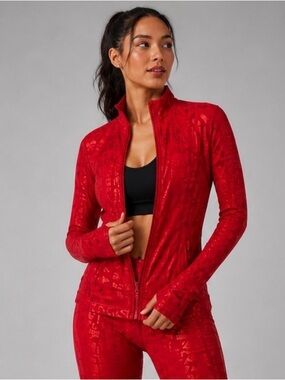 Lululemon Manifesto Jacket Red Foil Print Size 4 RARE